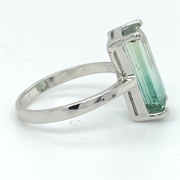BiColor Tourmaline 3.62ct Solid 14K White Gold Ring - Picture 4 of 6